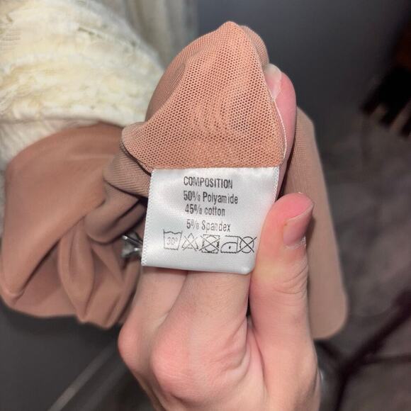 NWT Angel Lane Georgette Ivory Lace Maxi Dress - Size Large- Bridal Dress - Picture 14 of 15